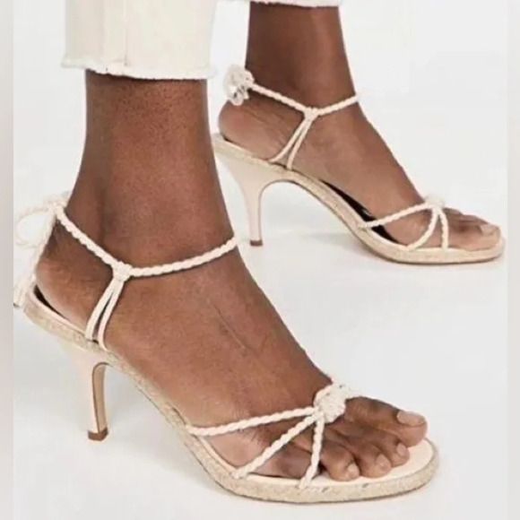 Staud Chiara Espadrille Rope Tan Bohemian Beach Macrame Heels 41 - Picture 2 of 6